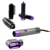 Фен-расческа с 5 насадками ERGOLUX ELX-НD15-C08 серый/фиолетовый PRO (1400 Вт, 220-240В)